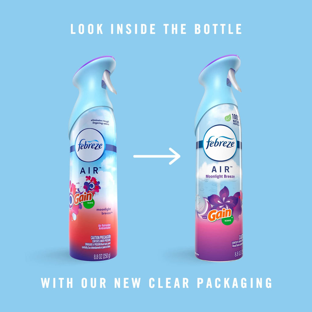 Febreze Air Freshener Spray - Odor-Fighting Room Spray, Gain Moonlight Breeze, 8.8oz, 2 Count