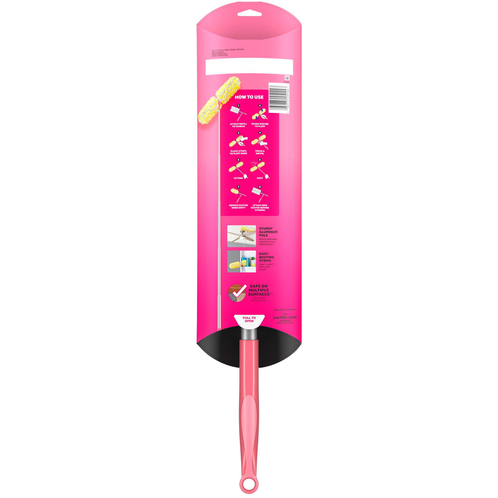 Swiffer Pink Limited Edition Duster Kit with 6 ft Super Extendable Handle - Heavy Duty Starter Kit with 8 Refills, Pink Lemonade Scent