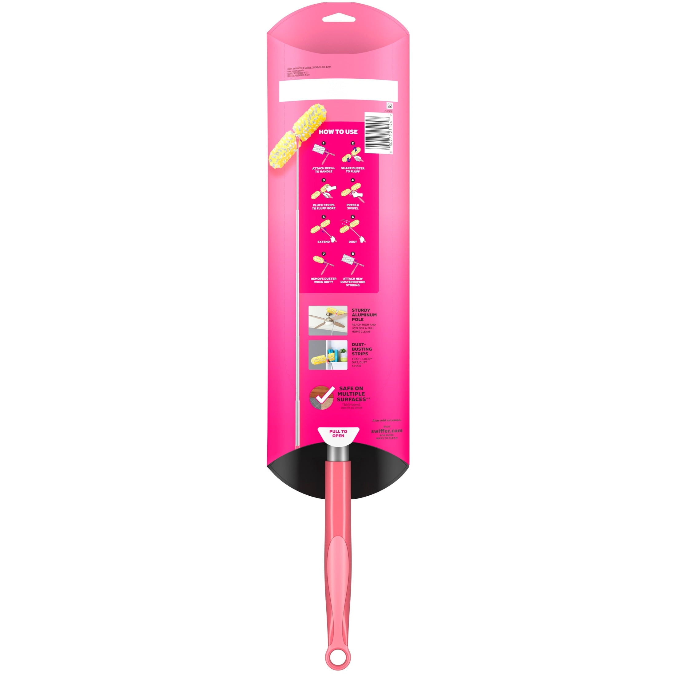 Swiffer Pink Limited Edition Duster Kit with 6 ft Super Extendable Handle - Heavy Duty Starter Kit with 8 Refills, Pink Lemonade Scent