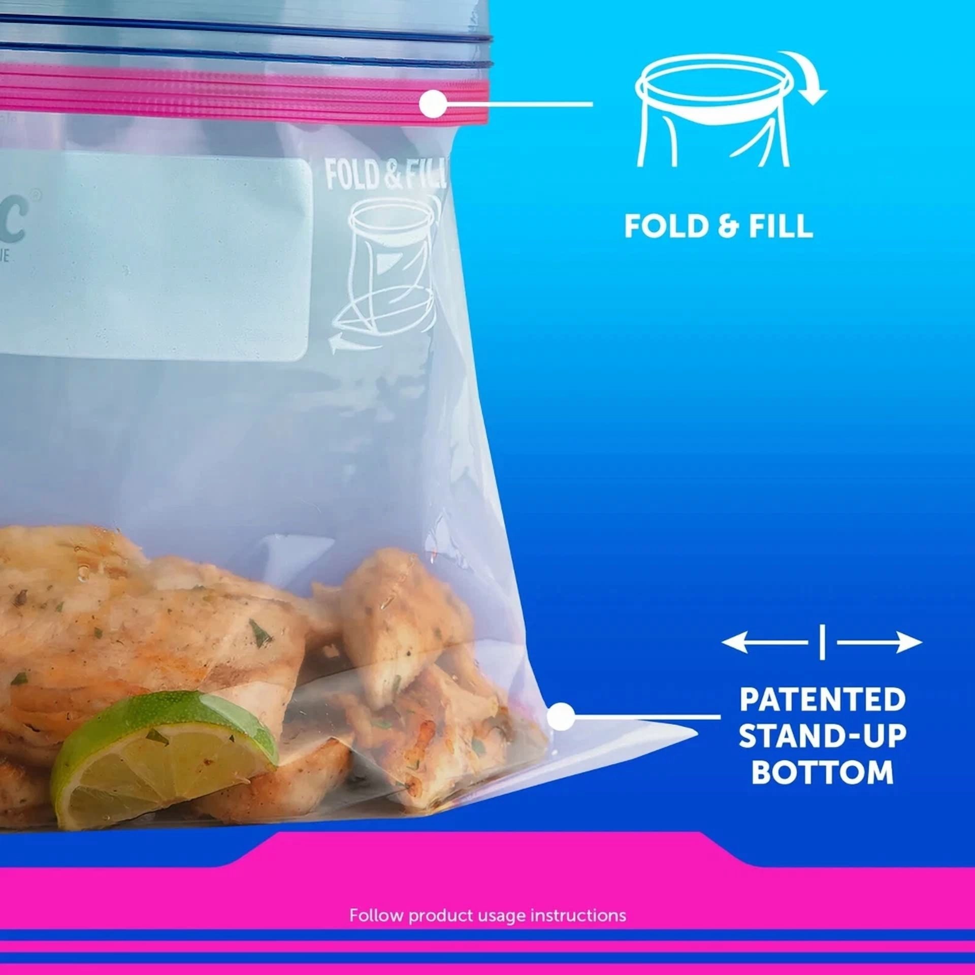 Ziploc Brand Storage Bags - With Grip 'N Seal Technology, Gallon, 40 Count