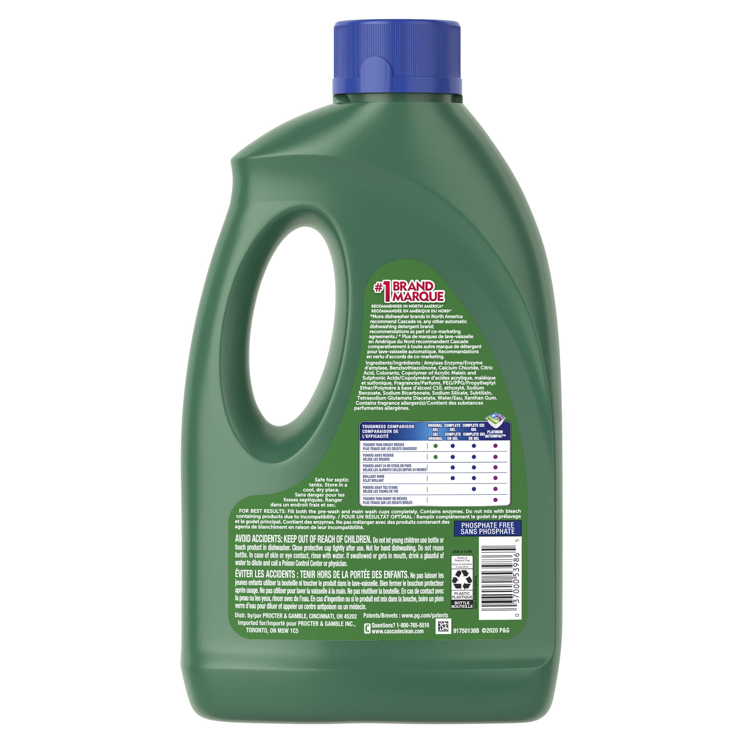 Cascade Complete Gel Dishwasher Detergent - Fresh Scent, 60 oz