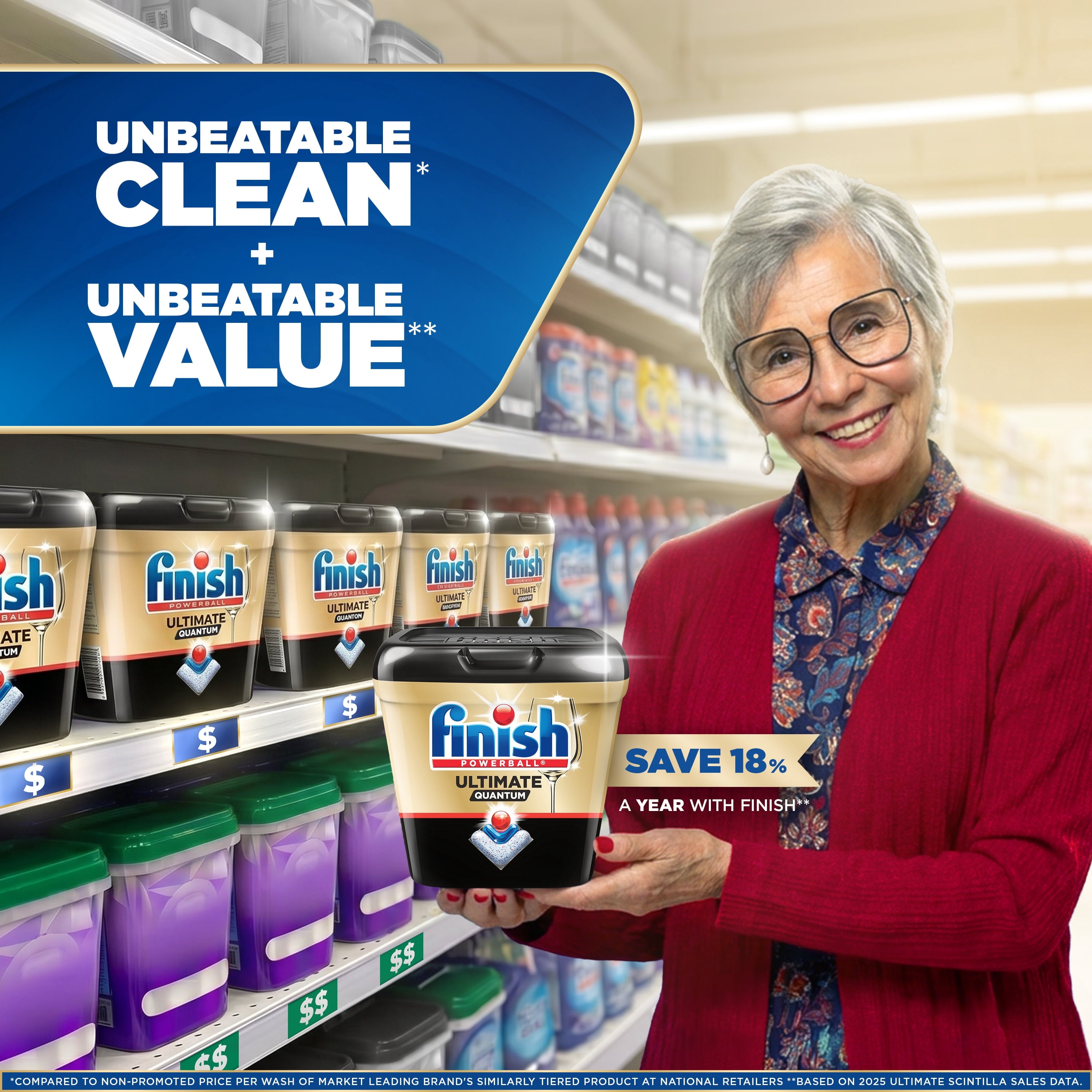 Finish Ultimate Quantum Dishwasher Pods - Dishwasher Detergent Dish Soap, 50% More Cleaning Power, 38 Tabs
