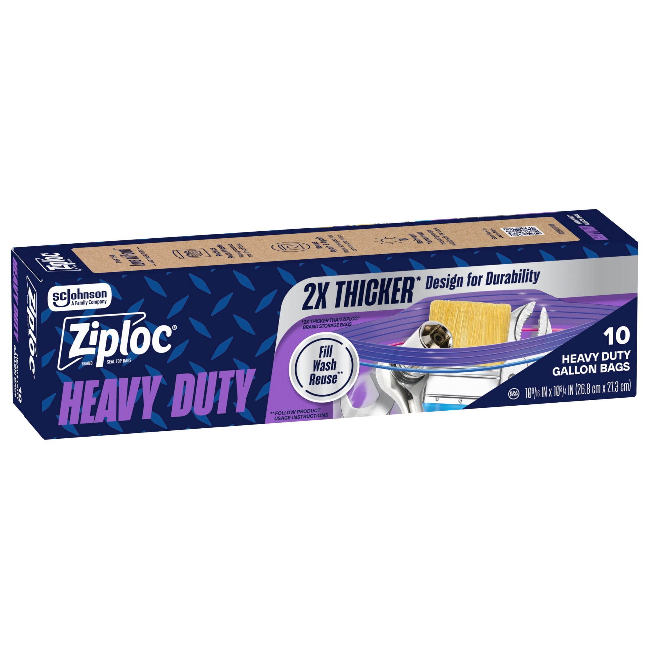 Ziploc® Brand Heavy Duty Gallon Storage Bags - Seal Top Closure, 10 Count