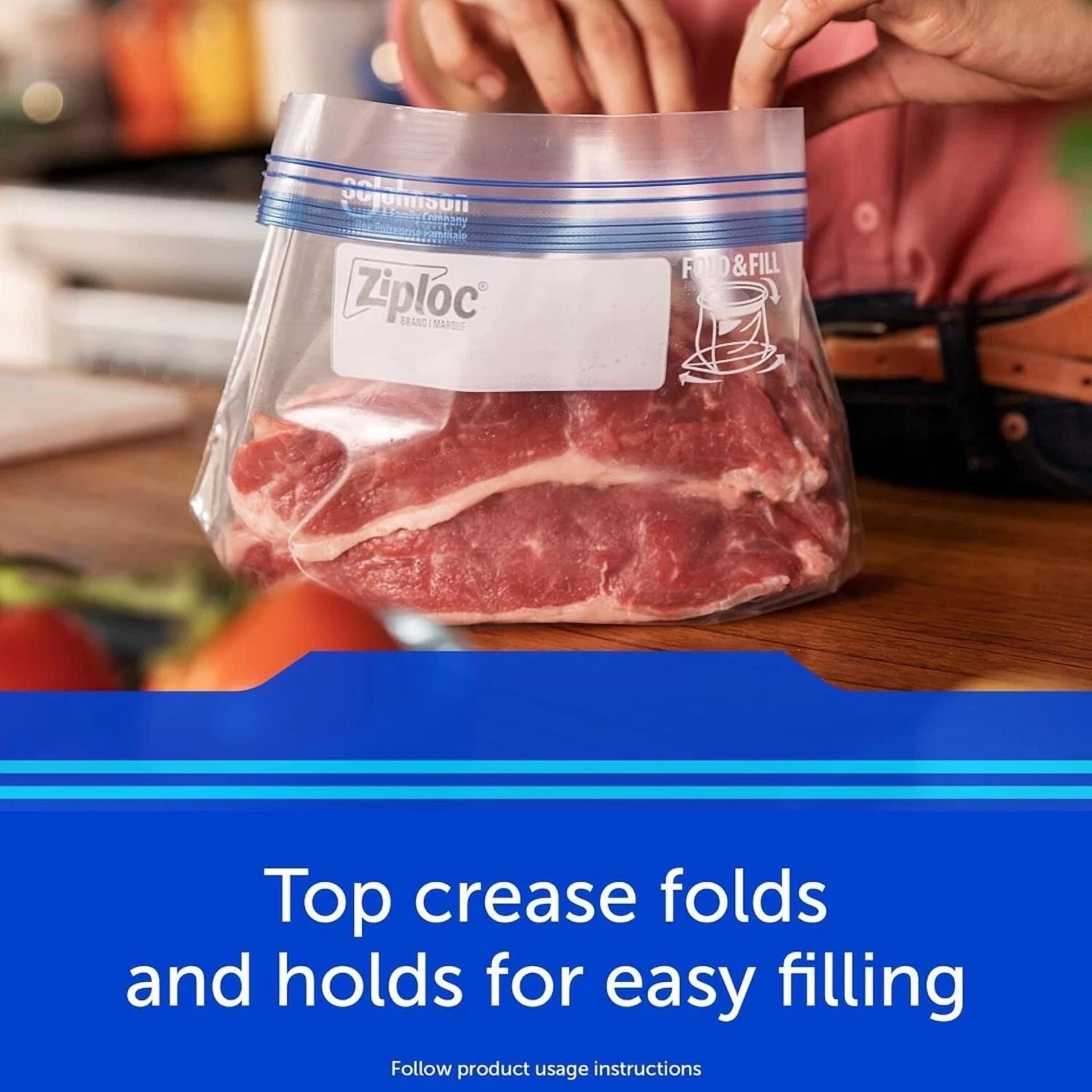 Ziploc Gallon Freezer Bags Food Storage Grip 'N Seal Zip Lock Bags 28 Count