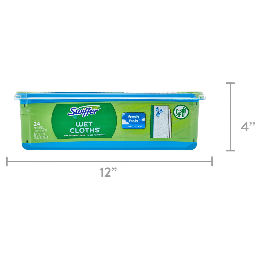 Swiffer Mop & Go Wet Refills - Fresh, 24 Count - 2-Pack