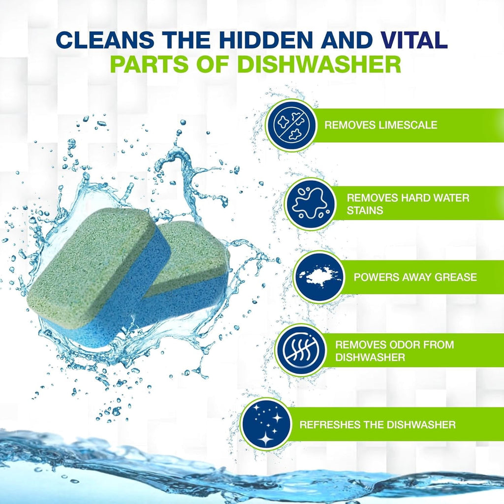 True Fresh Dishwasher Cleaner Tablets 24 Pack - Dishwasher Cleaner and Deodorizer to Descale - Remove Limescale and Buildups