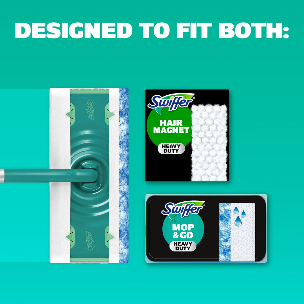 Swiffer Starter Classic Kit (1 Device - 2 Hair Magnet Dry Cloths, 2 Mop & Go Wet Cloths)