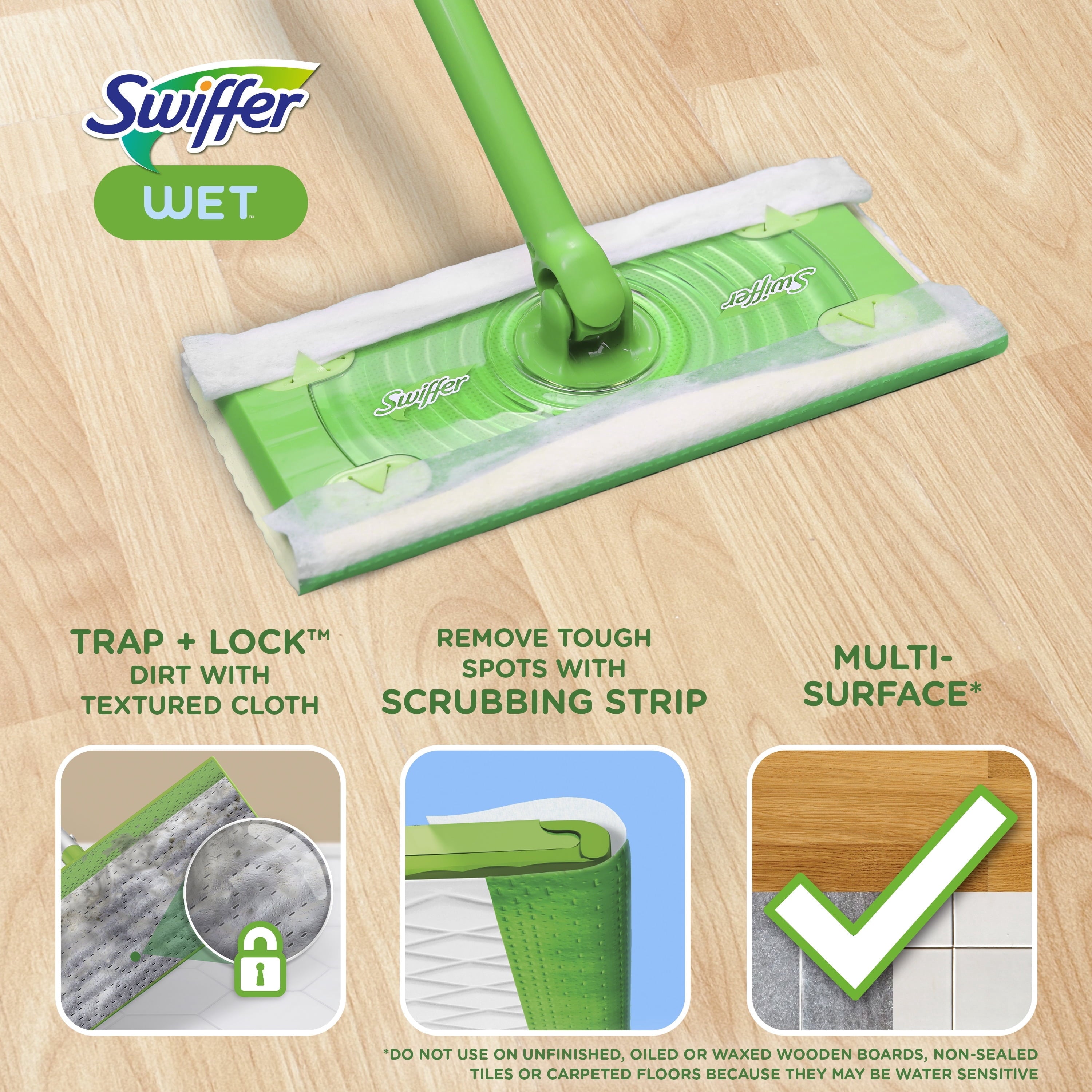 Swiffer Mop & Go Wet Refills - Fresh, 24 Count - 2-Pack