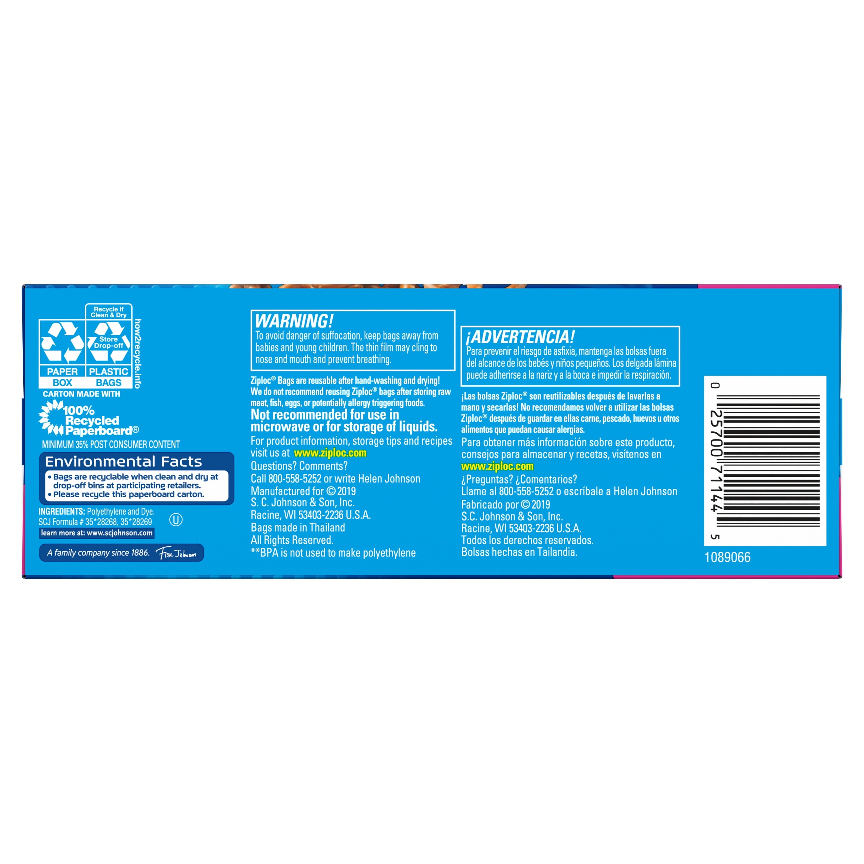 Ziploc Snack Bags with Grip 'n Seal Technology - 40 Count