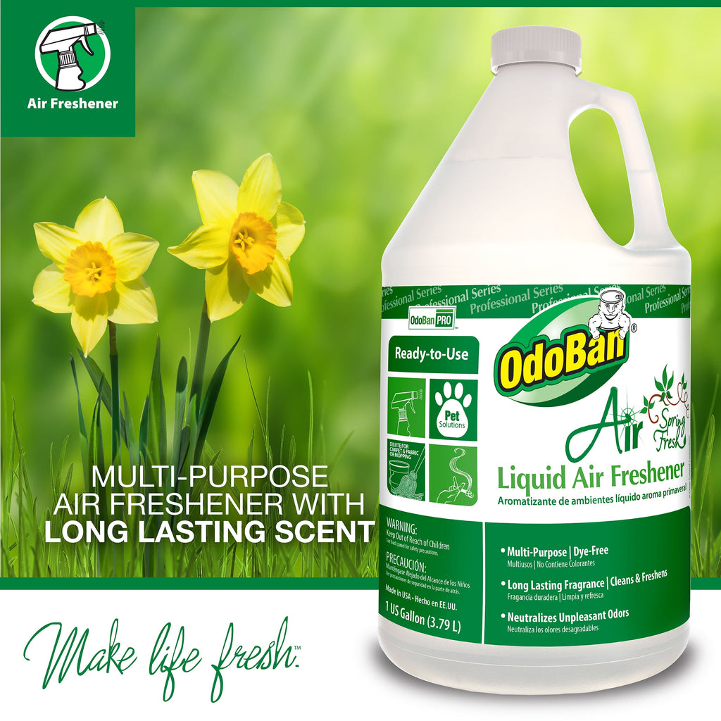 OdoBan Professional Cleaning Ready-to-Use Liquid Air Freshener - 1 Gallon Scent Assortment, Cherry, Spring Fresh and Lavender