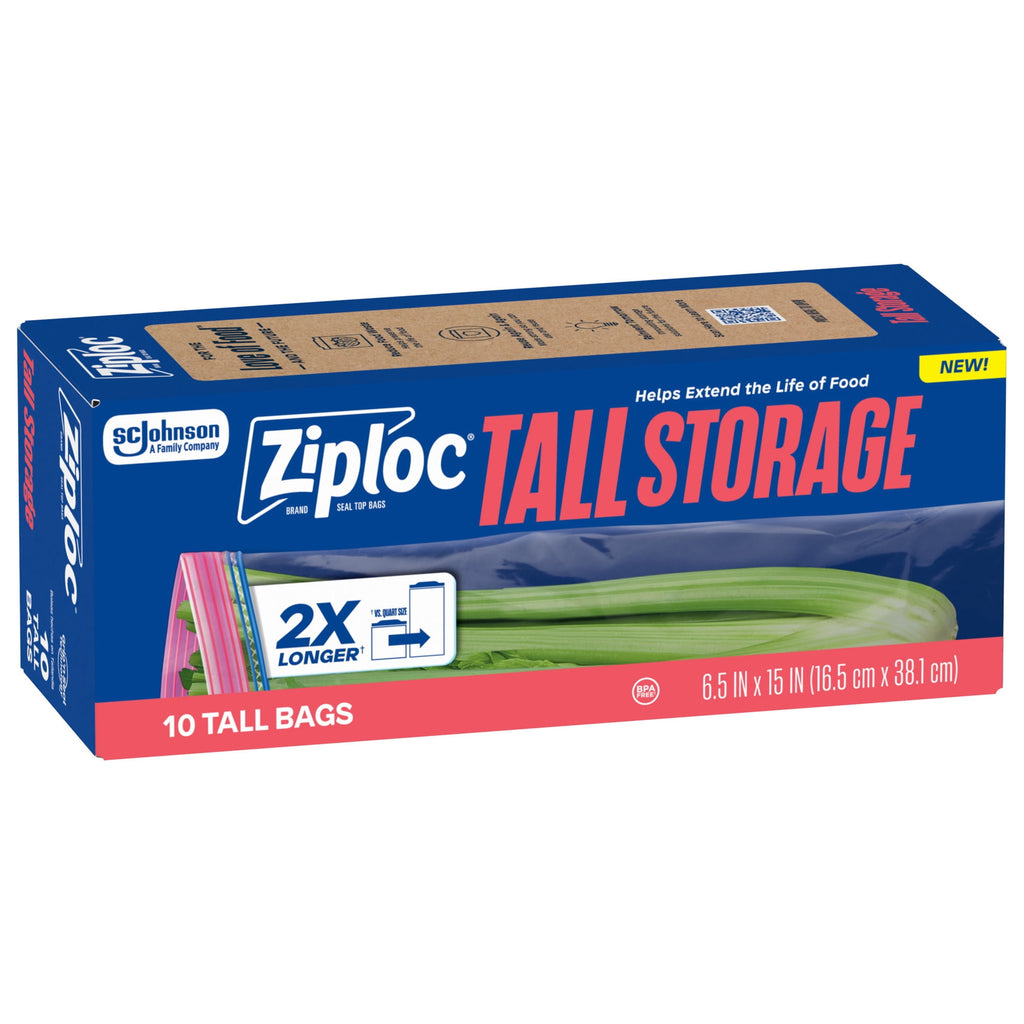Ziploc® Brand Tall Storage Bags - Seal Top Closure, 10 Count