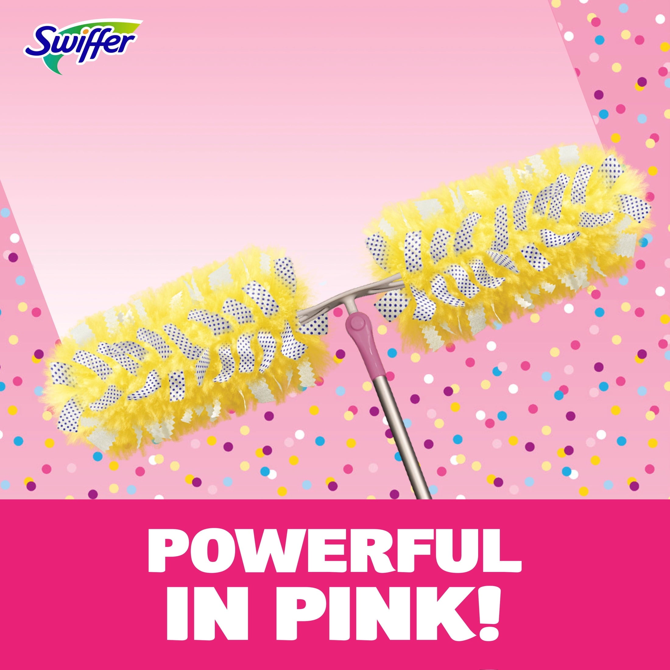 Swiffer Pink Limited Edition Duster Kit with 6 ft Super Extendable Handle - Heavy Duty Starter Kit with 8 Refills, Pink Lemonade Scent