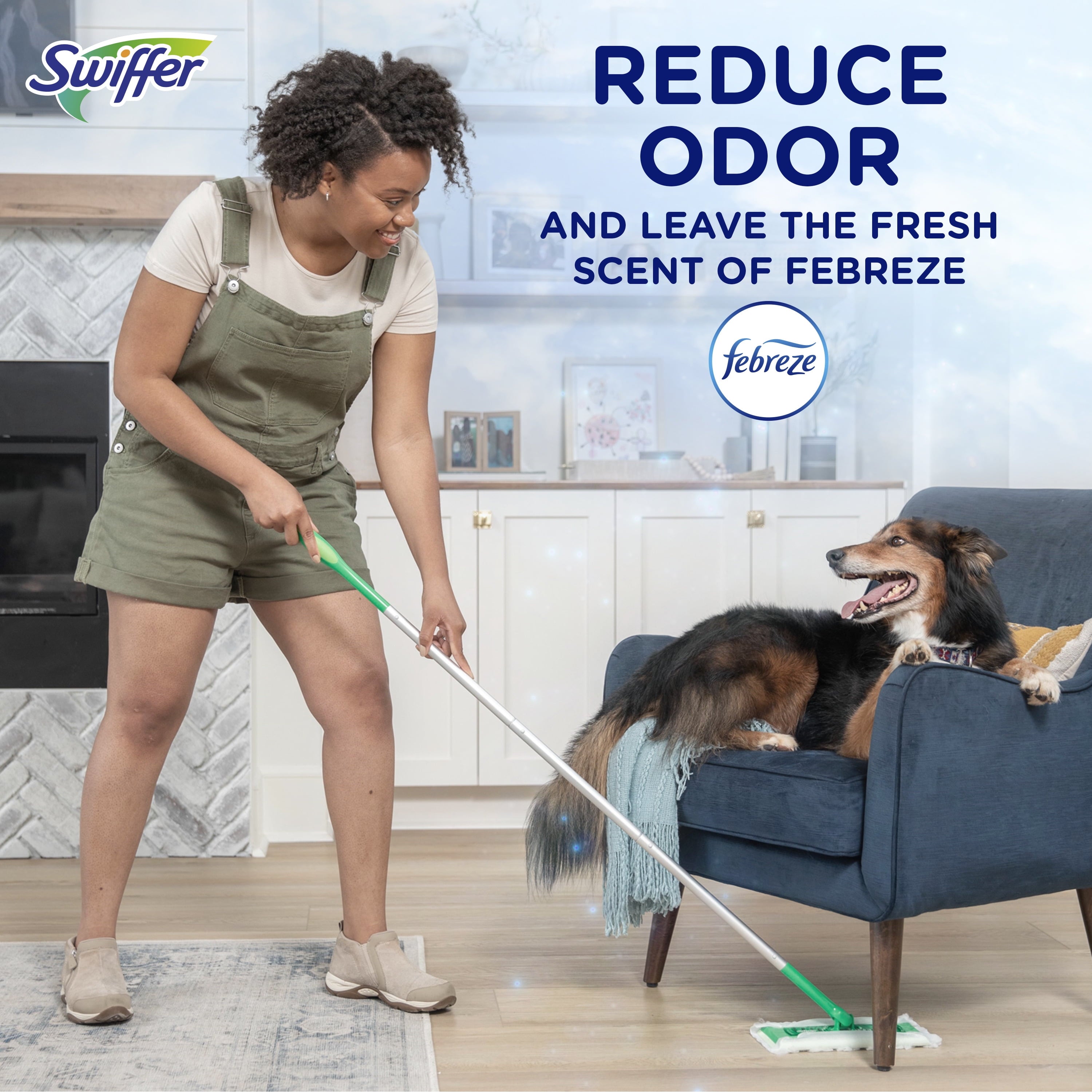 Swiffer Sweep + Mop - Broom & Mop Alternative, Dry & Wet Floor Cleaner, Fresh Scent, Cleaning Set