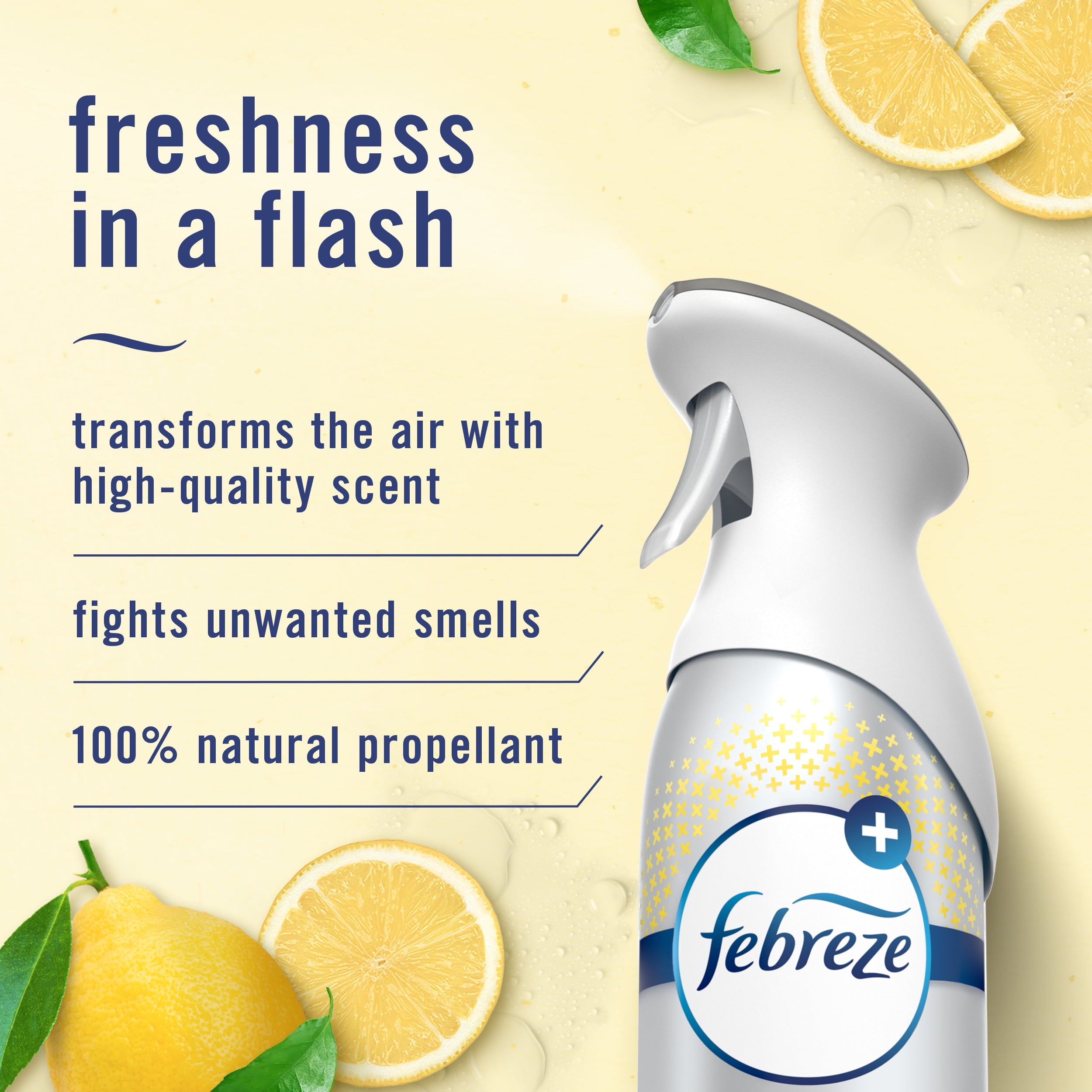 Febreze Air Freshener Spray - Odor-Fighting Room Spray, Lemon, Kitchen Odor Fighter, 8.8oz