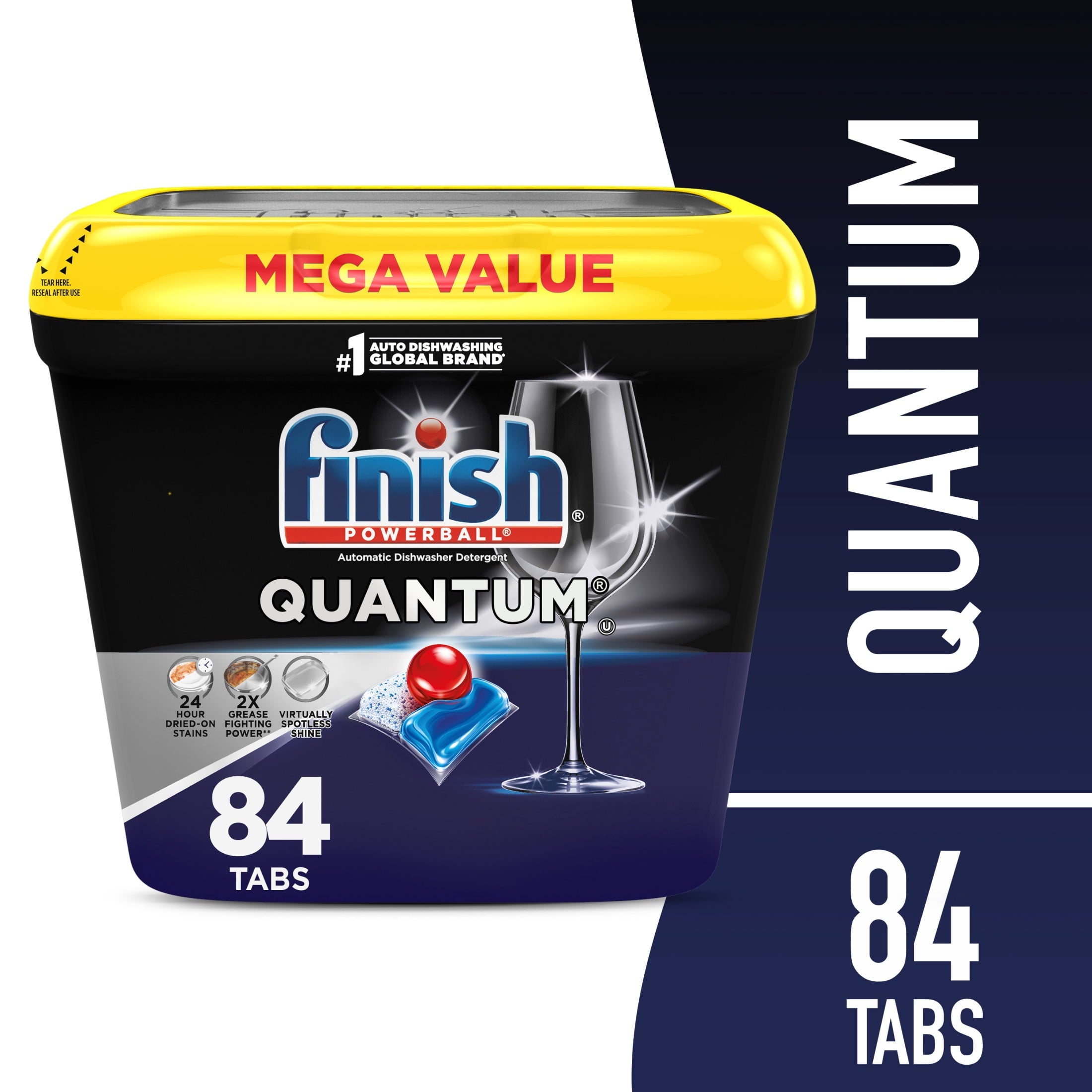 Finish Quantum Dishwasher Pods - No Pre-Rinse Dishwasher Detergent Soap Soap, Advanced Clean, 84 Count - 2-Pack