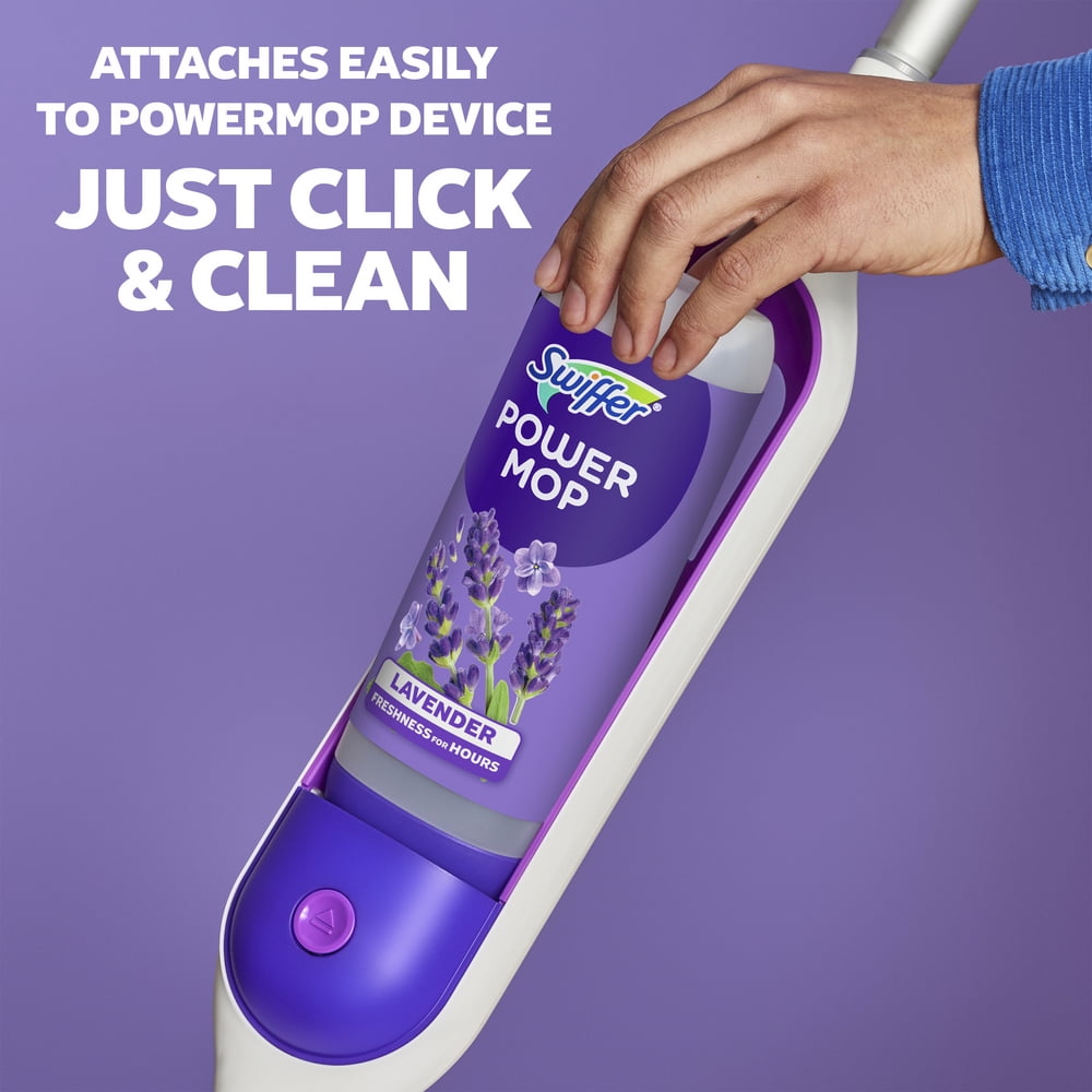 Swiffer Power Mop Floor Cleaner Bundle Includes 1 Spray Mop Device - 2 Lavender Scent Mopping Solutions 25.3 Fl Oz, 1 Fresh Scent Mopping Solution 25.3 Fl Oz & 7 Mop Pad Refills