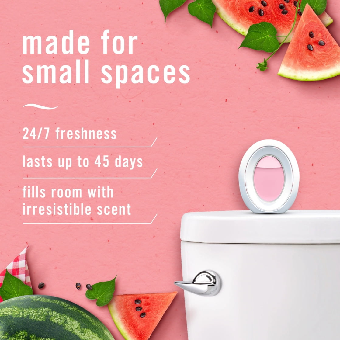 Febreze Bathroom Air Freshener - Small Spaces Odor-Fighting, Watermelon, 2 Count - 3-Pack
