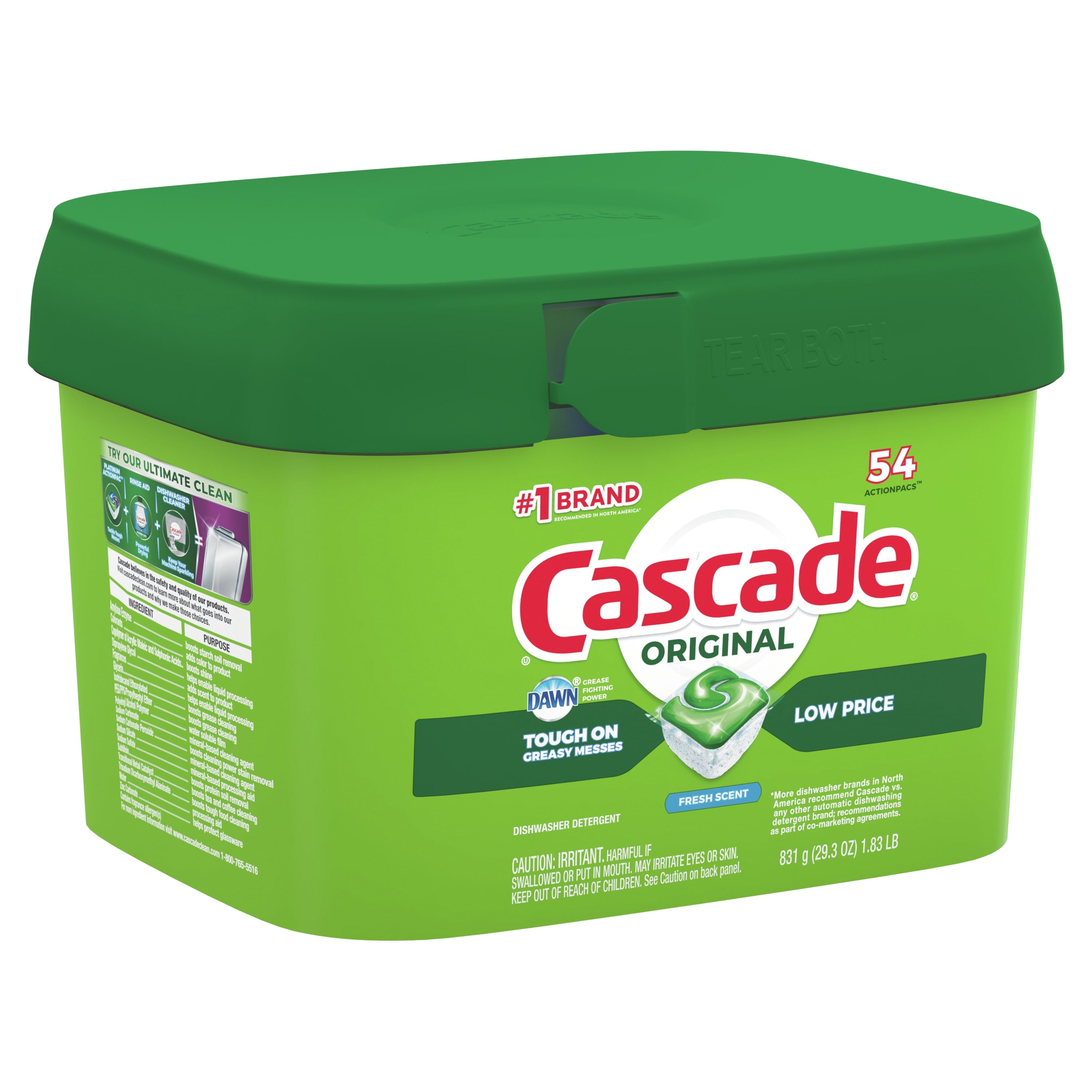 Cascade ActionPacs - Dishwasher Detergent, Fresh Scent, 54 Count