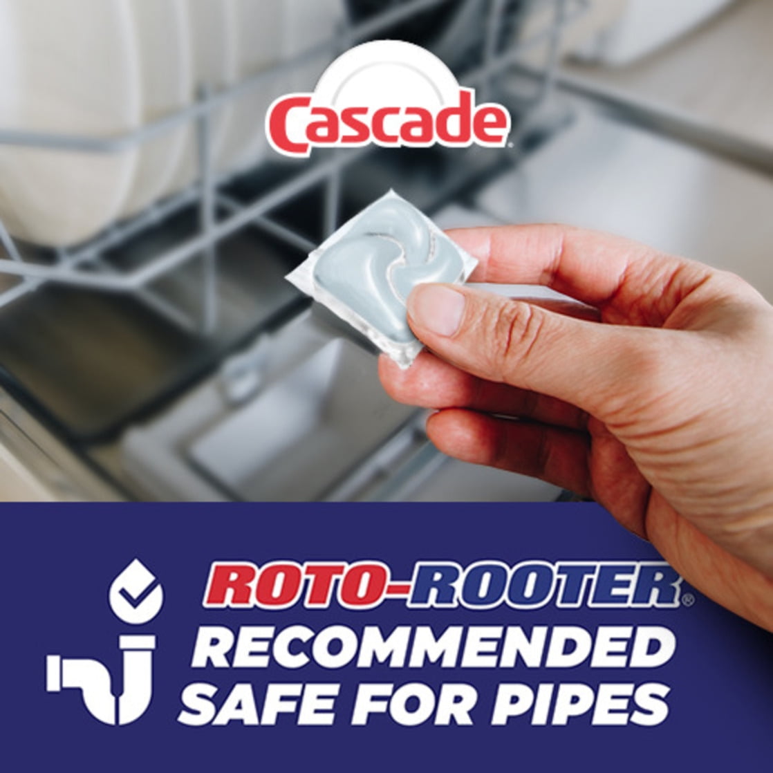 Cascade Free & Clear Dishwasher Pods - Dishwasher Detergent, Dish Detergent Soap, Lemon, 47 count