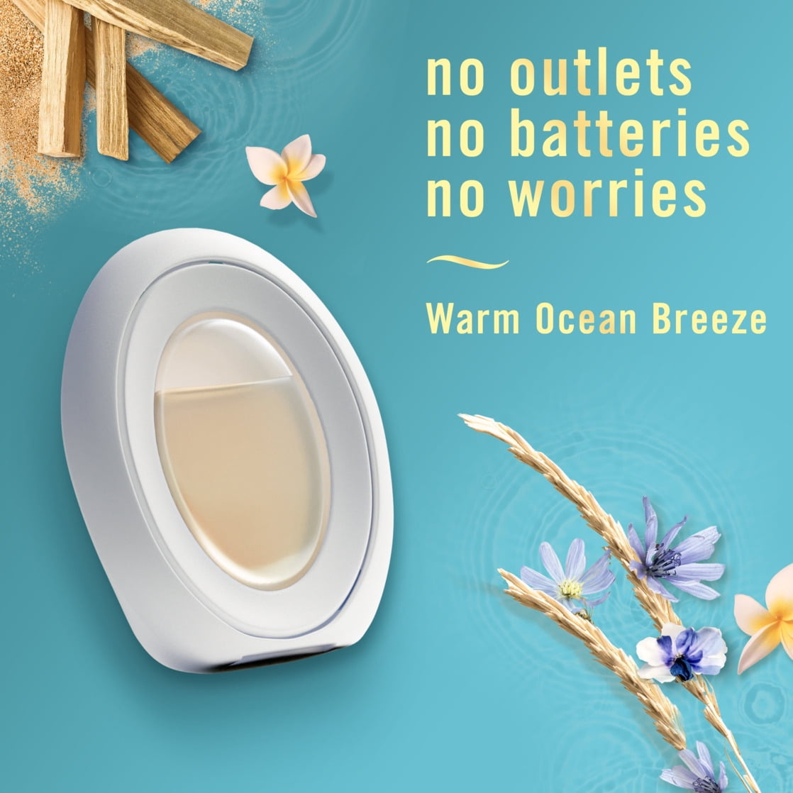 Febreze Bathroom Air Freshener - Small Spaces Odor-Fighting, Warm Ocean Breeze Scent, 1 Count