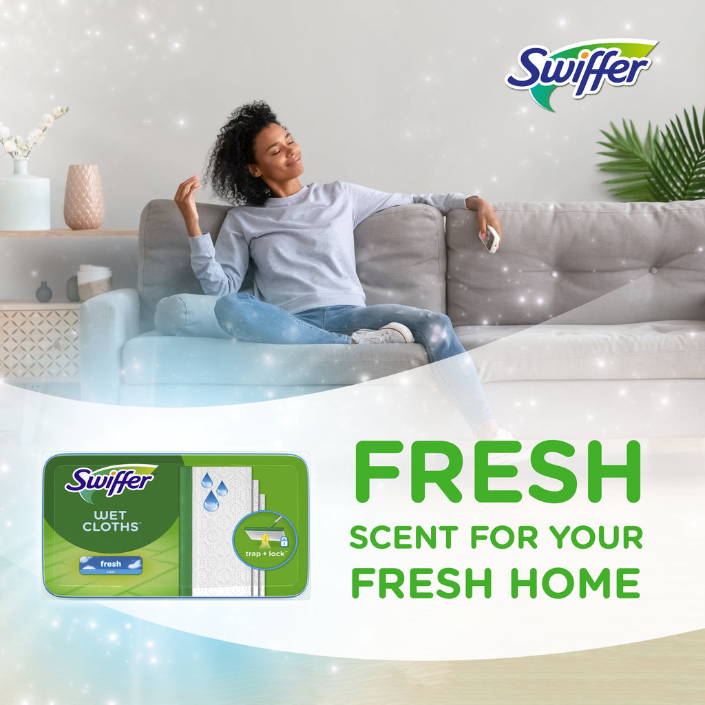 Swiffer Mop & Go Wet Refills - Fresh, 24 Count - 2-Pack