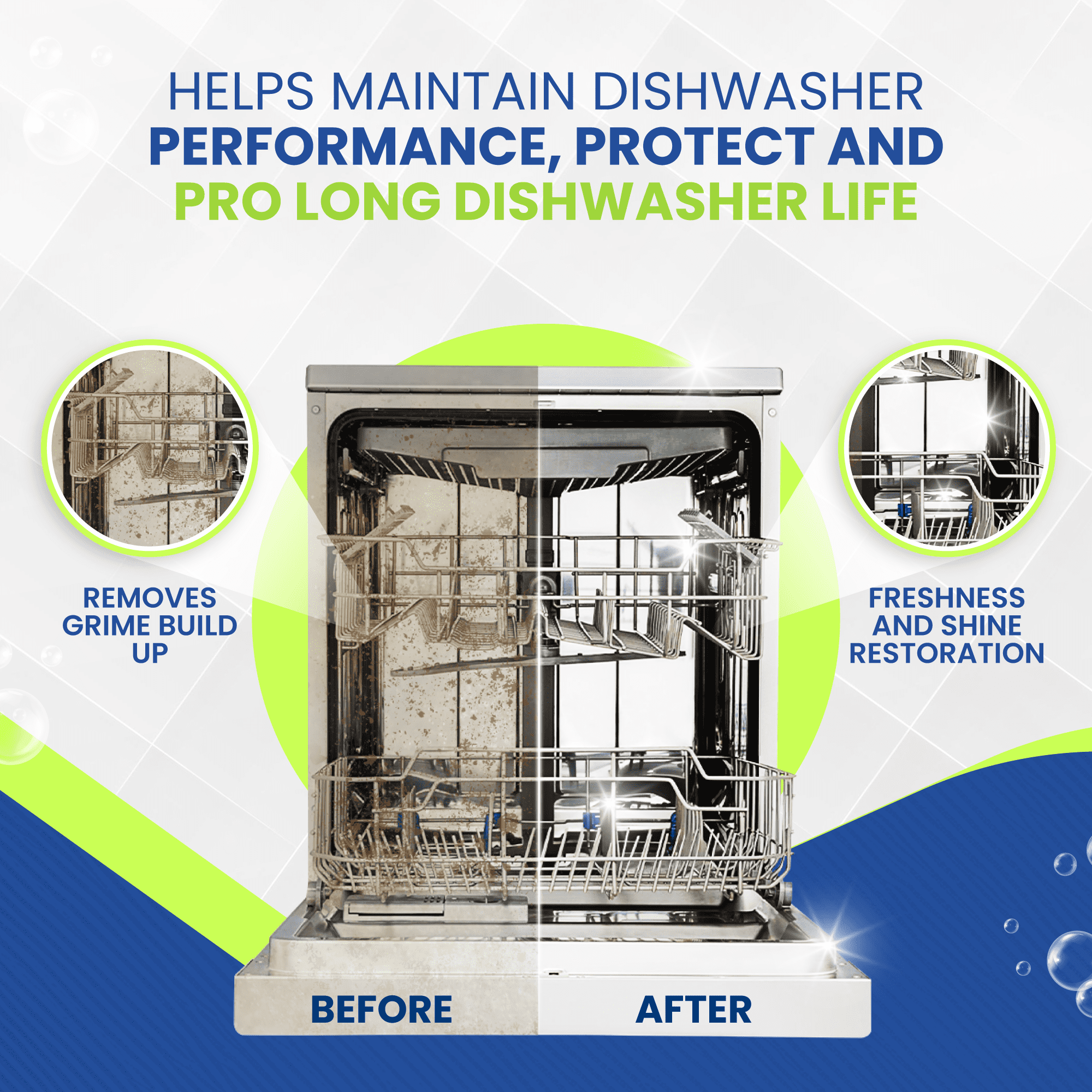 True Fresh Dishwasher Cleaner Tablets 18 Pack - Dishwasher Cleaner and Deodorizer to Descale - Remove Limescale and Buildups