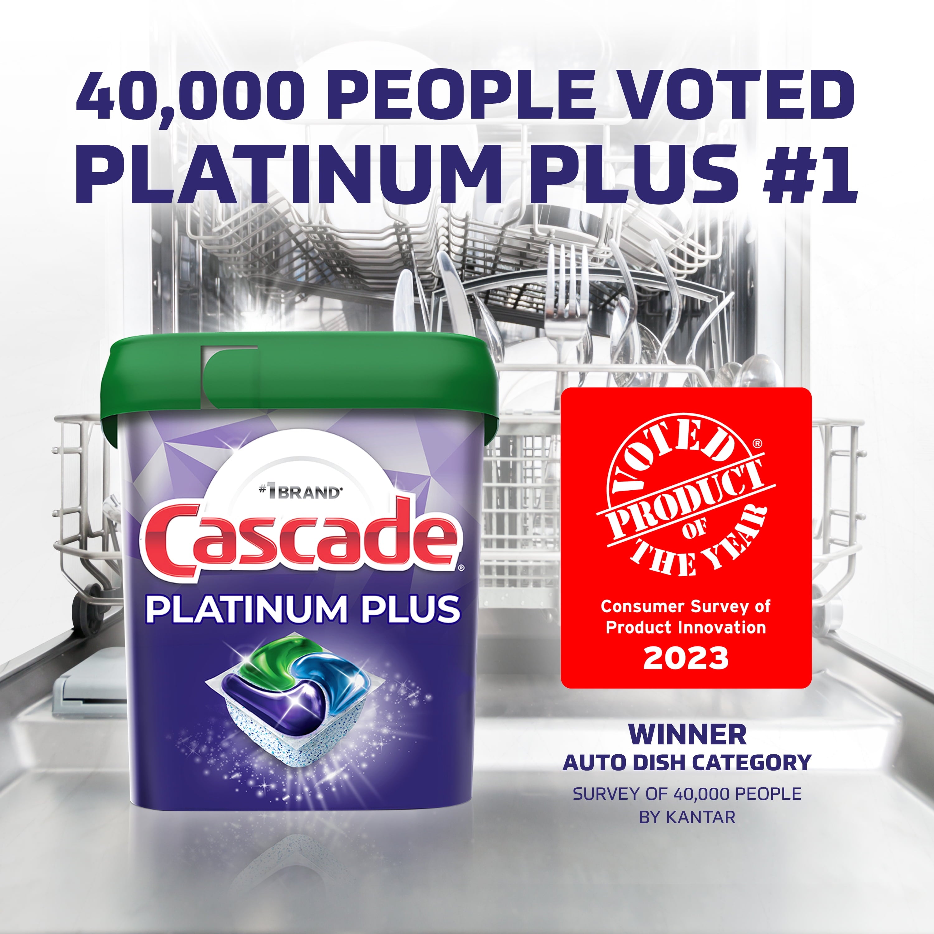 Cascade Platinum Plus Dishwasher Detergent Pacs - Fresh, 17 Count