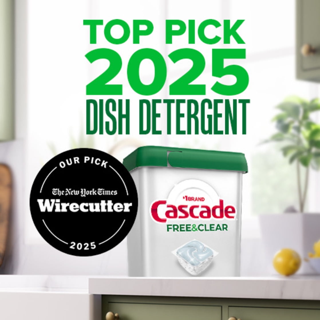 Cascade Free & Clear Dishwasher Pods - Dishwasher Detergent, Dish Detergent Soap, Lemon, 47 count