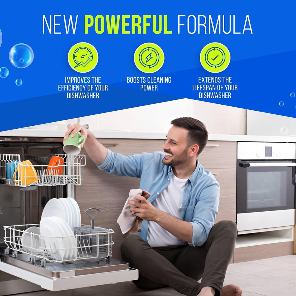 Dishwasher Cleaner and Deodorizer Tablets 26-Pack - Deep Cleaning Descaler for Dishwasher Machine, Heavy Duty, Septic Safe, Removes Grease & Build-ups, 1 Year of Cleaning Supplies (No Scent)