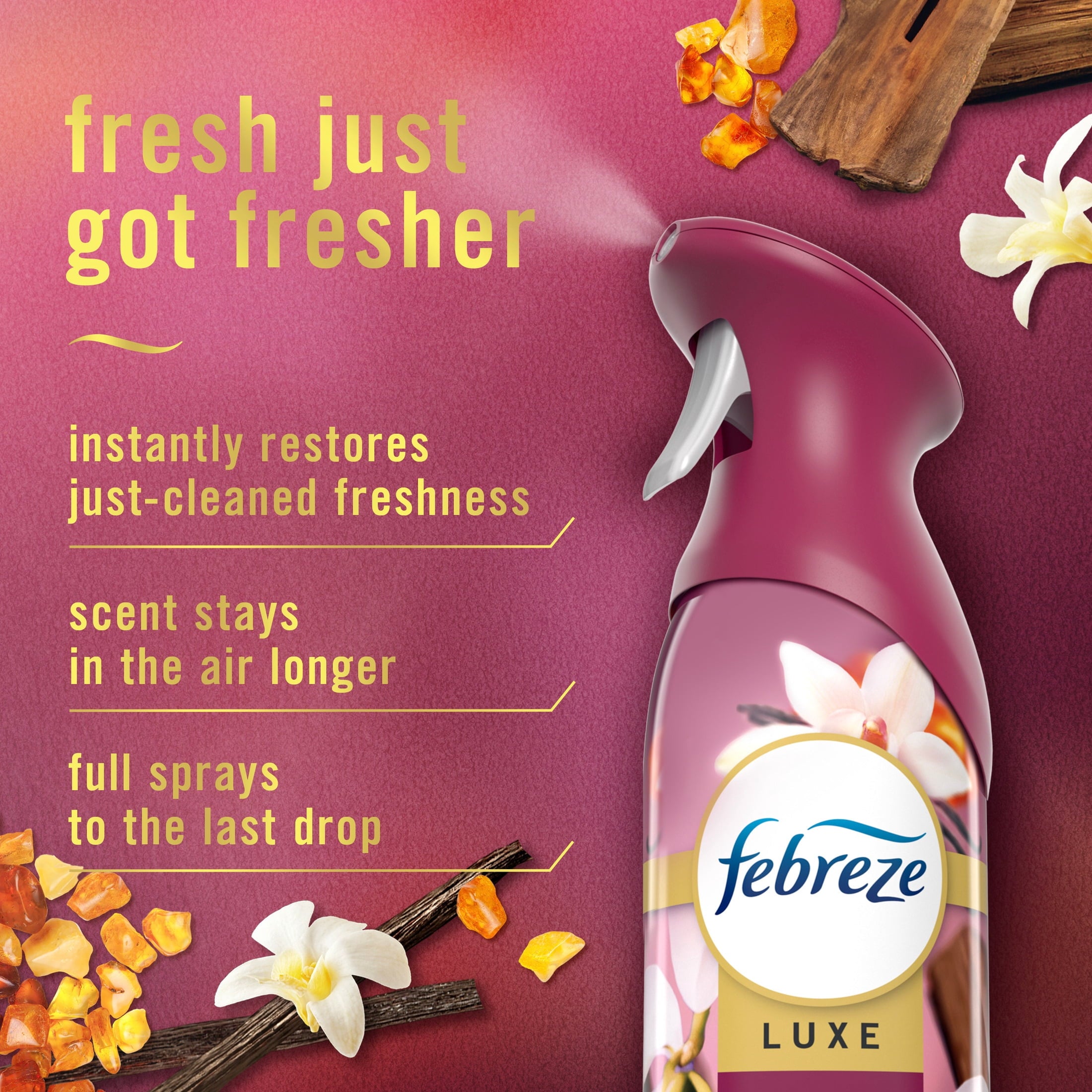 Febreze Air Mist Luxe Air Freshener Spray - Vanilla Suede Scent, 8.1oz