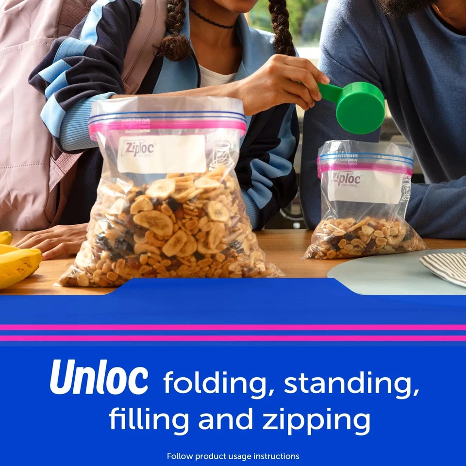 Ziploc Brand Storage Bags - With Grip 'N Seal Technology, Gallon, 40 Count