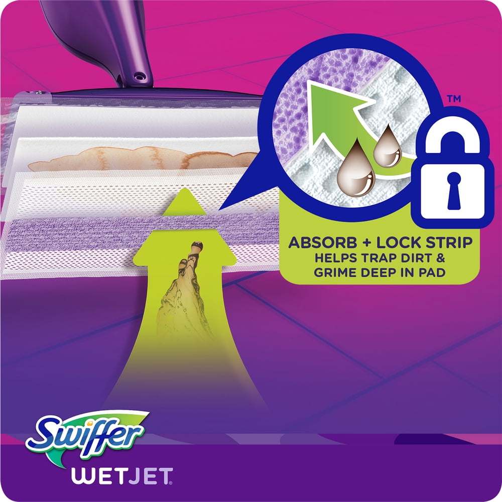 Swiffer Wet Jet Mopping Floor Cleaner Bundle Includes 1 Spray Mop Device - 20 Mop Pad Refills & 1 Fresh Scent Mopping Solution