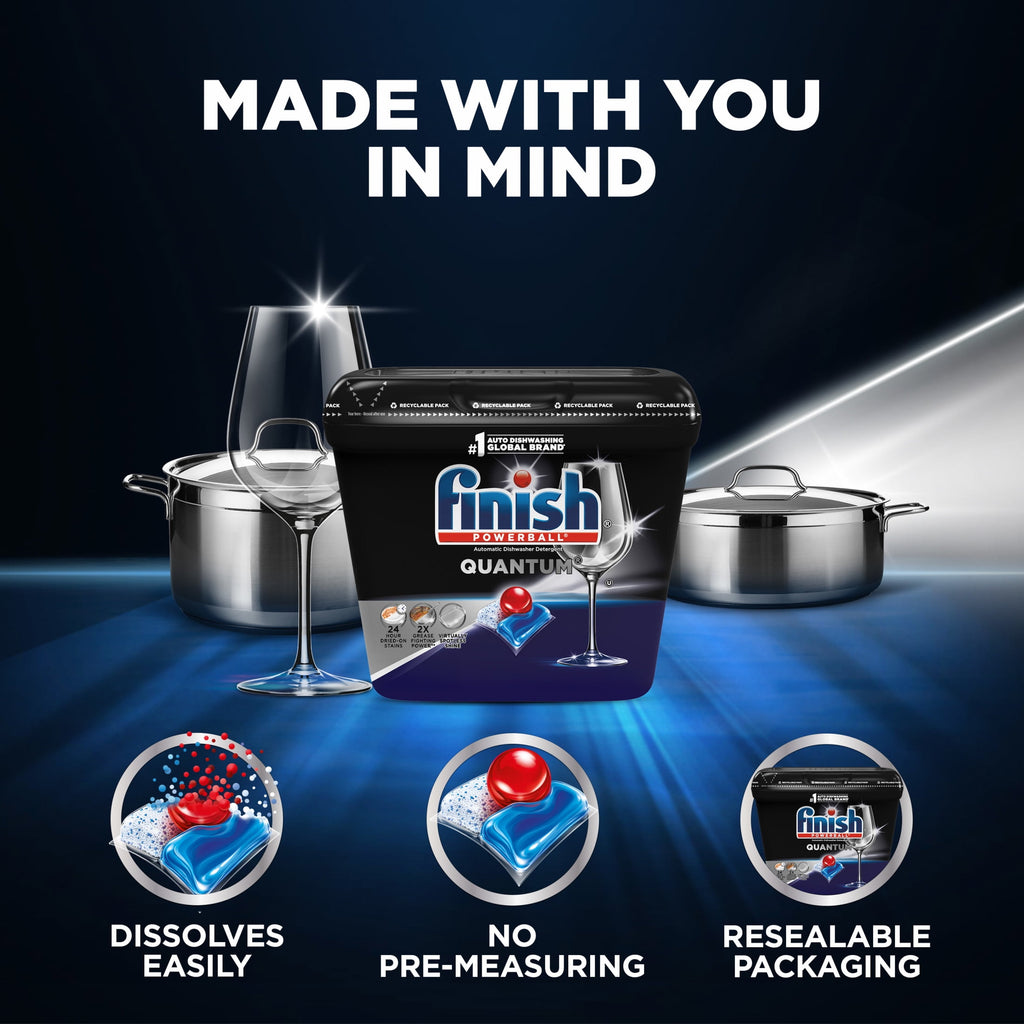 Finish Quantum Dishwasher Pods - No Pre-Rinse Dishwasher Detergent Soap Soap, Advanced Clean, 84 Count - 2-Pack