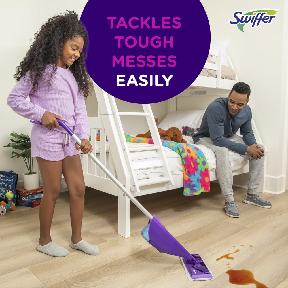 Swiffer Wet Jet Mopping Floor Cleaner Bundle Includes 1 Spray Mop Device - 20 Mop Pad Refills & 1 Fresh Scent Mopping Solution