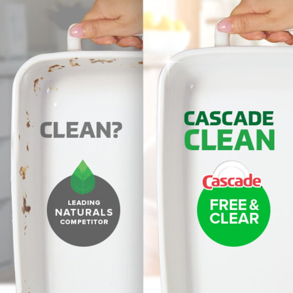Cascade Free & Clear Dishwasher Pods - Dishwasher Detergent, Dish Detergent Soap, Lemon, 47 count
