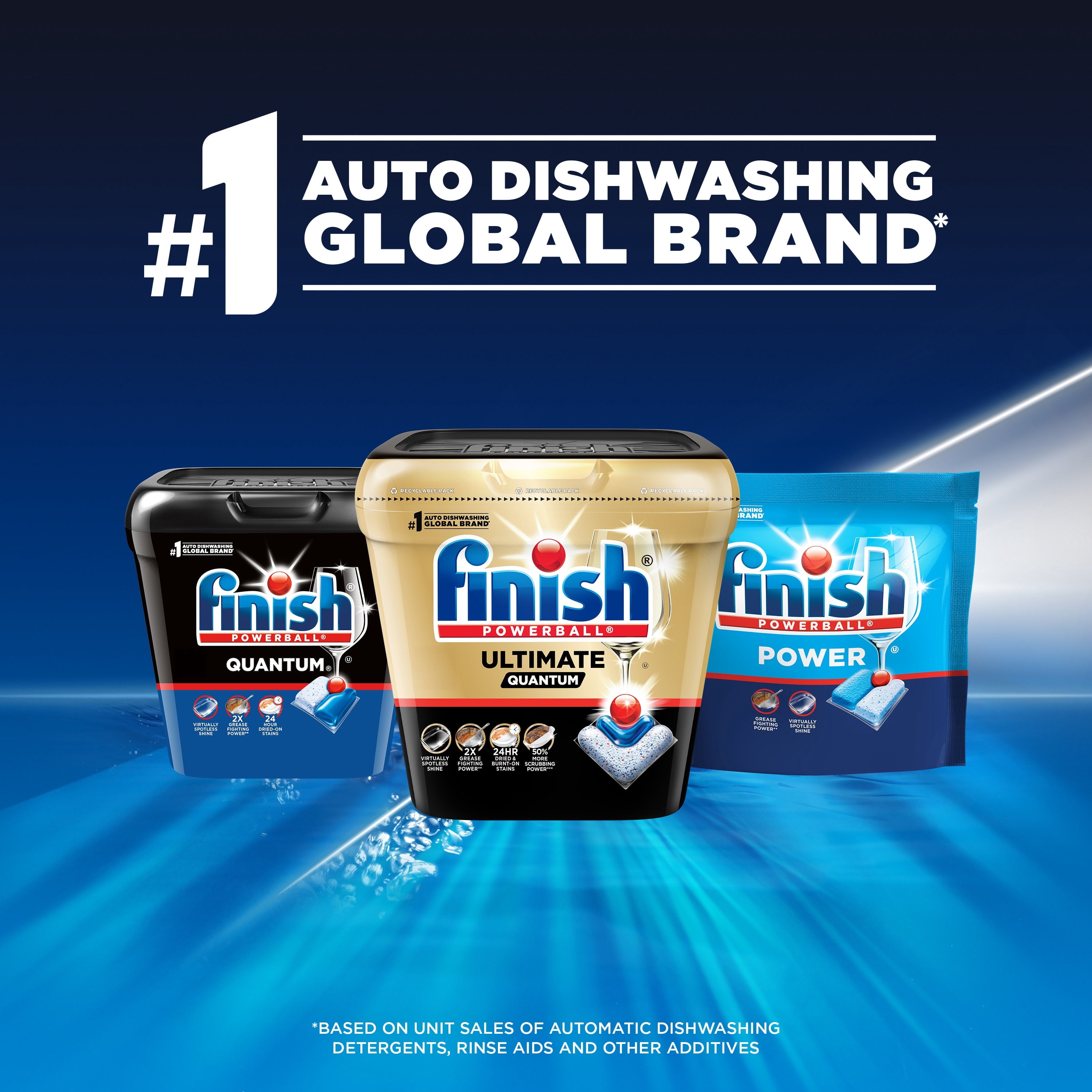Finish Quantum Dishwasher Pods - No Pre-Rinse Dishwasher Detergent Tabs Soap, Advanced Clean, 14 Count - 8-Pack