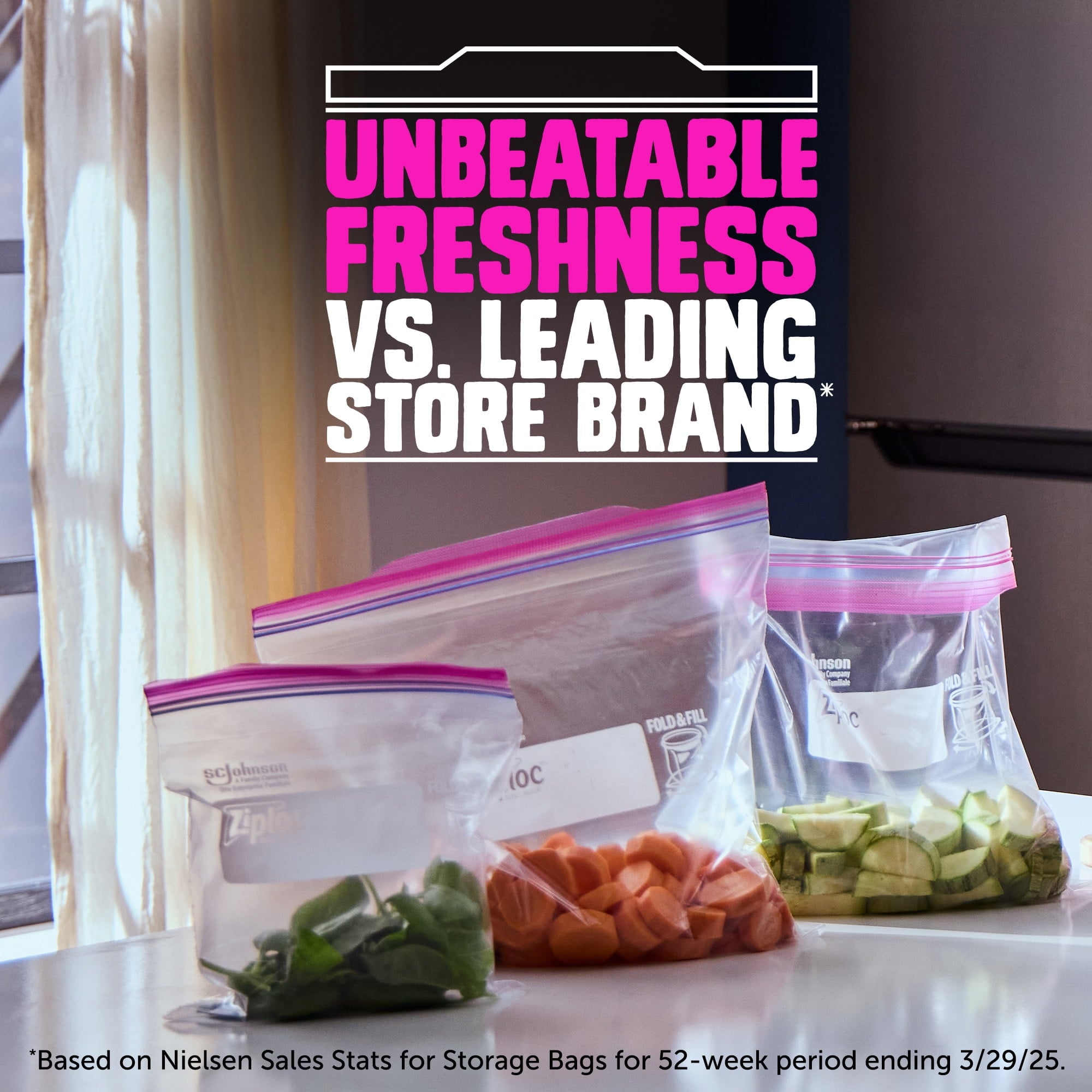 Ziploc Brand Food Storage Bags - School Supplies, with Grip 'n Seal Technology, Zipper, Quart, 50 Count - 4-Pack