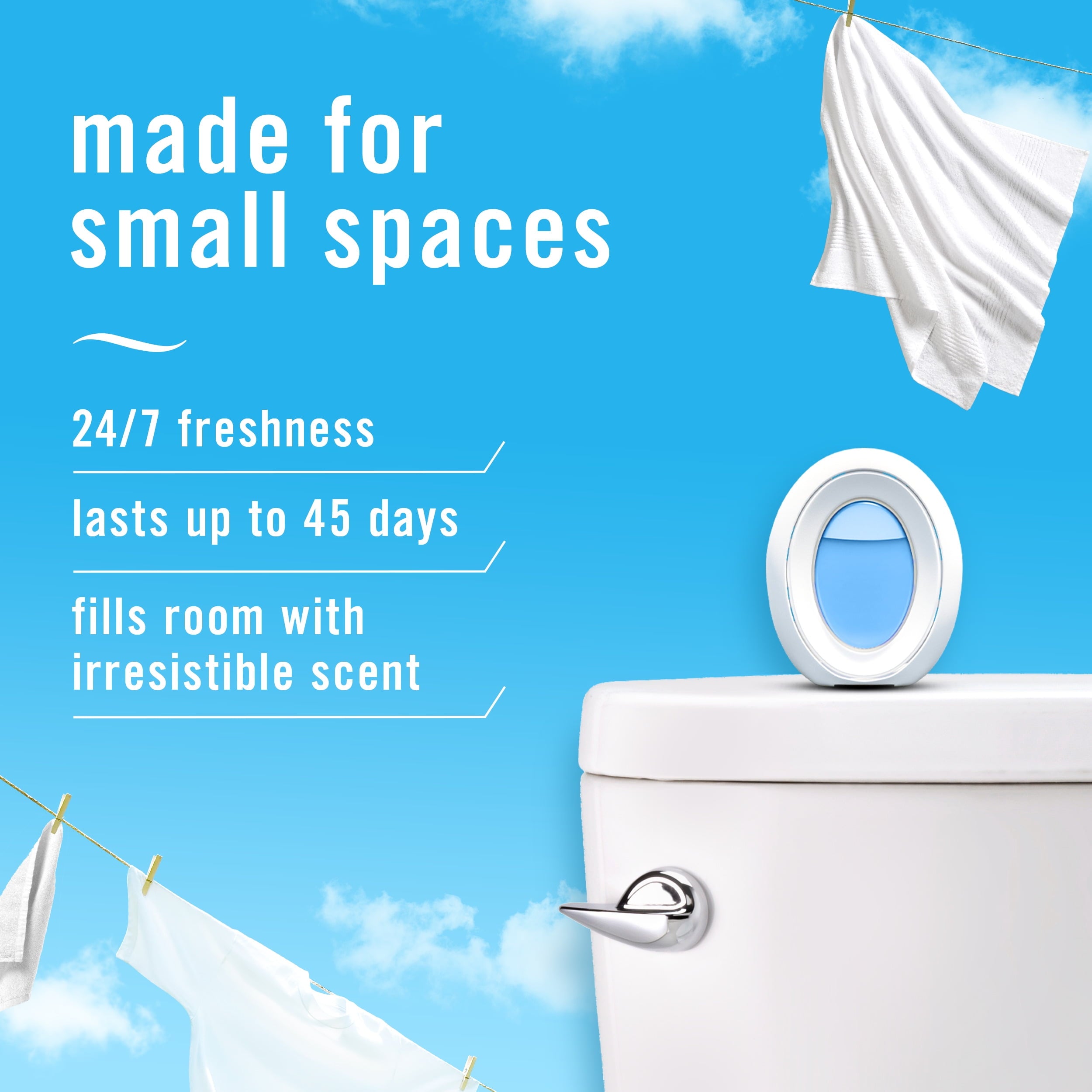Febreze Small Spaces Air Freshener Linen & Sky - 4 Count, 30ml
