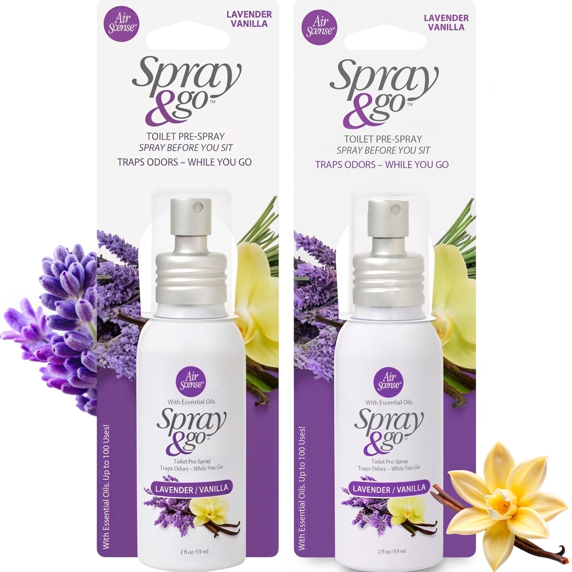 Air Scense Deodorizing Toilet Pre-Spray - Lavender, 2 fl oz, 2 Count