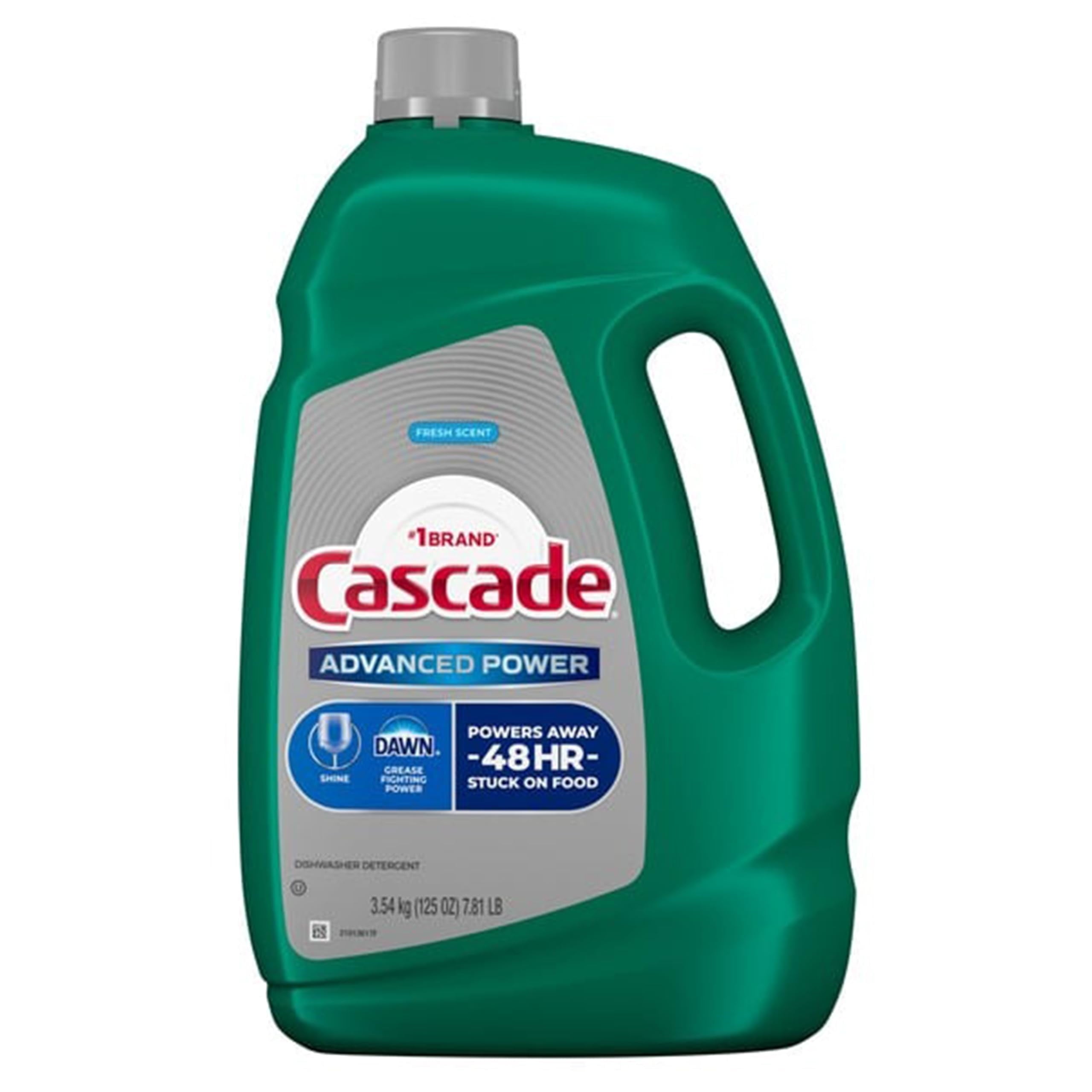 Cascade Advanced Power Dishwasher Detergent Gel - Fresh Scent, Dishwashing Detergent with Dawn Grease Fighting Power, 125 oz Plastic Bottle