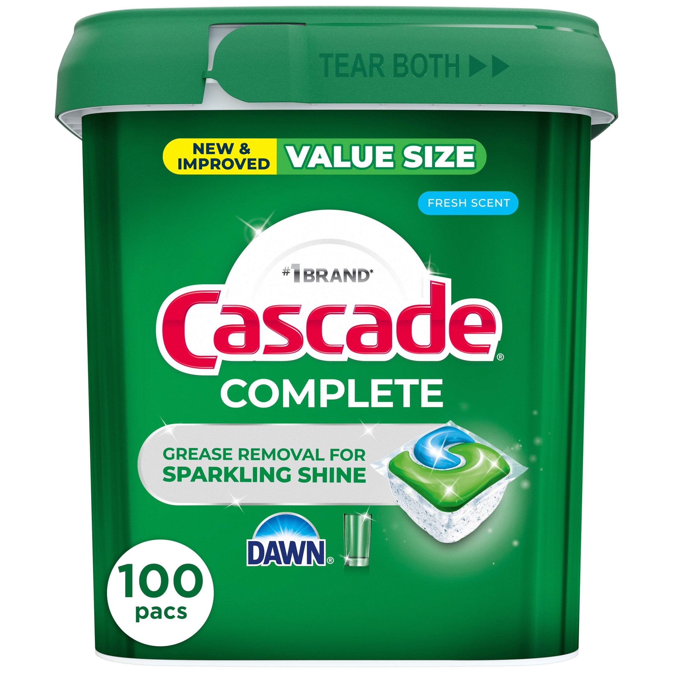 Cascade Complete Action Pacs - Dishwasher Detergent, Fresh, 100 Count