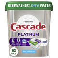 Cascade Platinum + Oxi Dishwasher Detergent Pods - Fresh Scent, 34.5 Ounce, 62 Count (2 Pack)