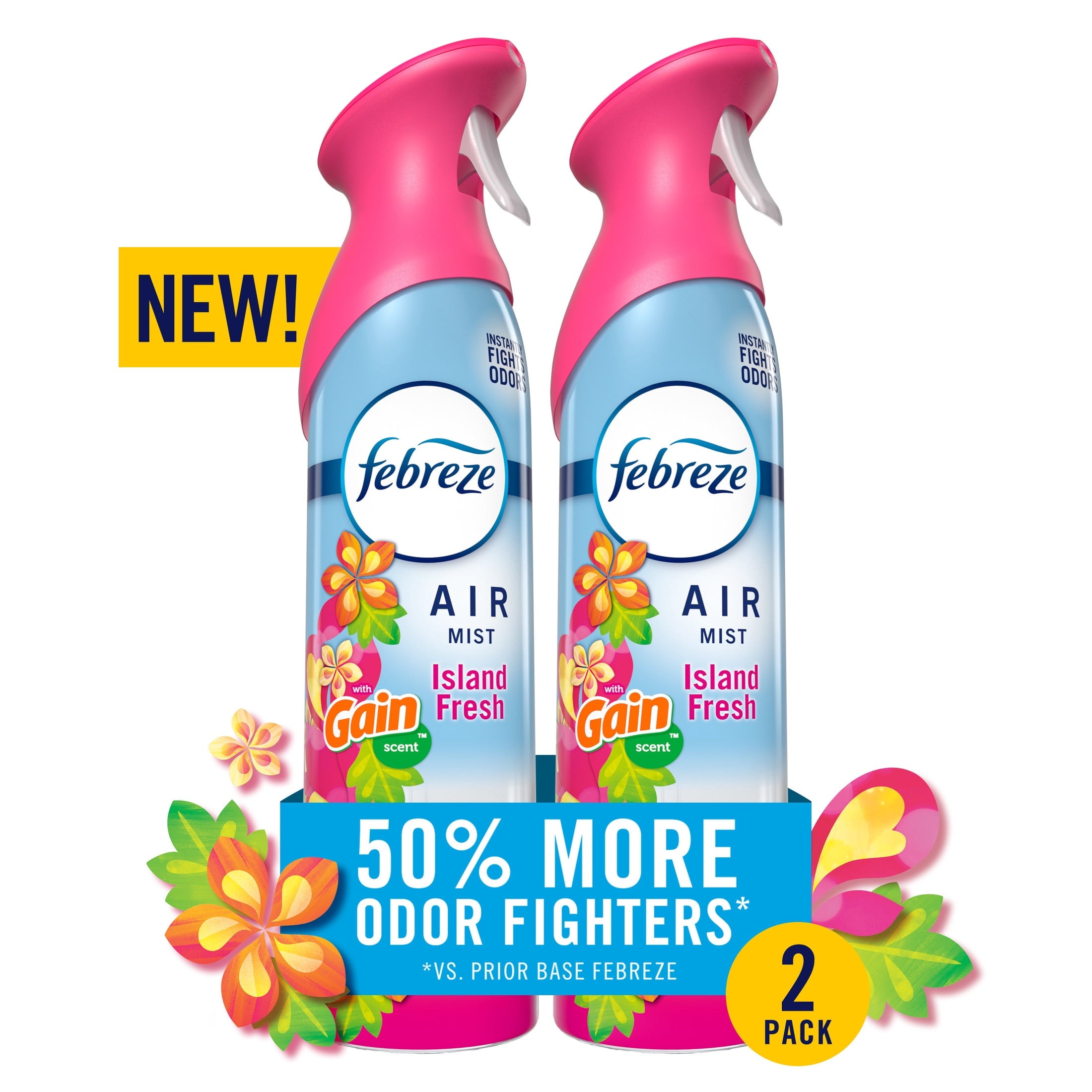 Febreze Air Mist Air Freshener Spray - Gain Island Fresh, 8.1oz, 2 Count