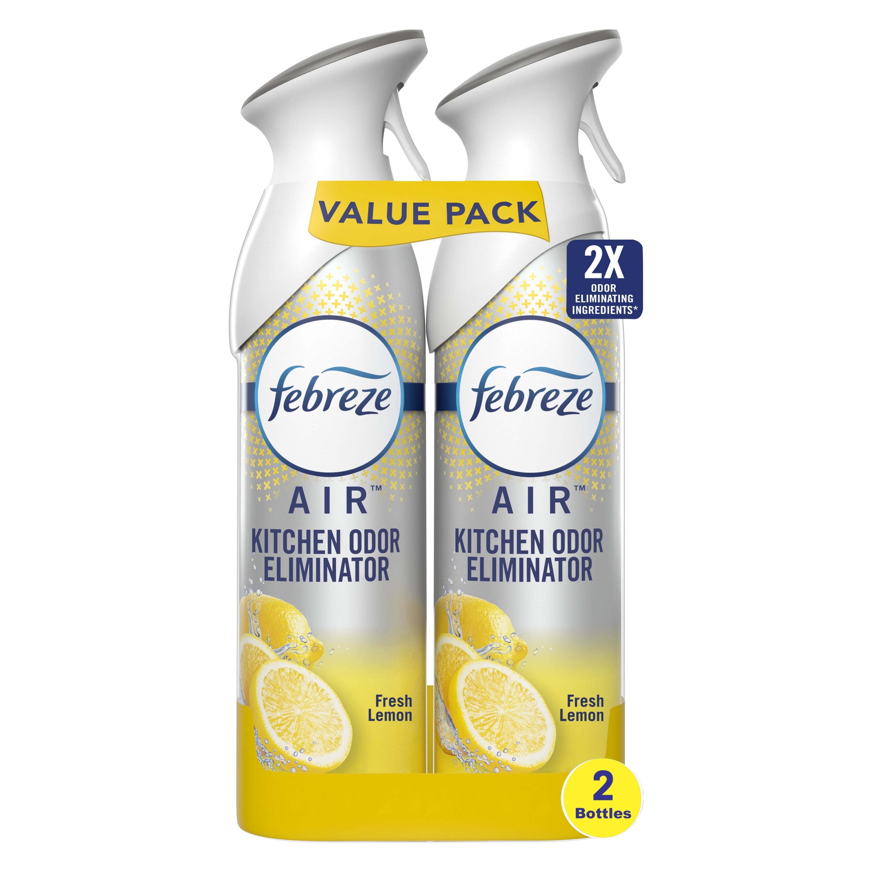 Febreze Air Freshener Spray - Odor-Fighting Room Spray, Lemon, Kitchen Odor Fighter, 8.8oz, 2 Count