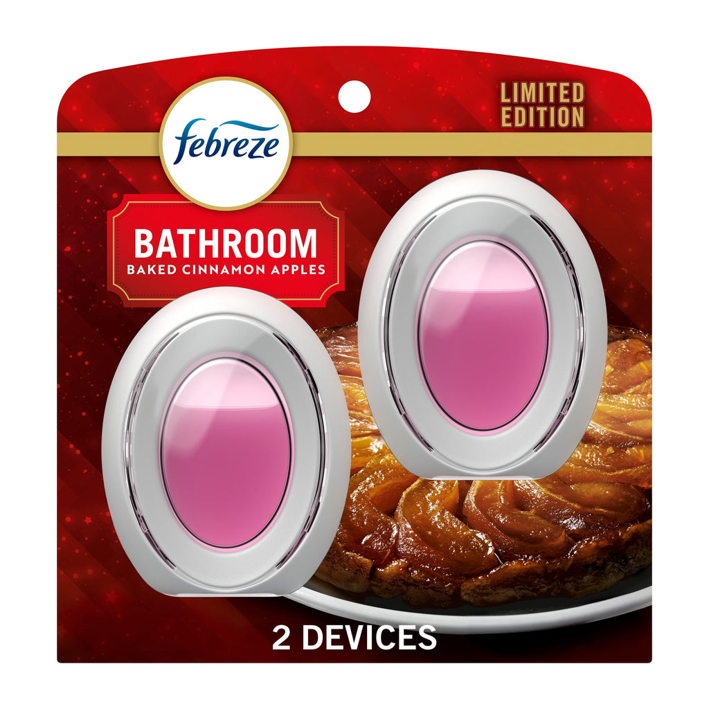 Febreze Bathroom Air Freshener - Odor-Fighting, Pumpkin Roll Scent, 2 Count