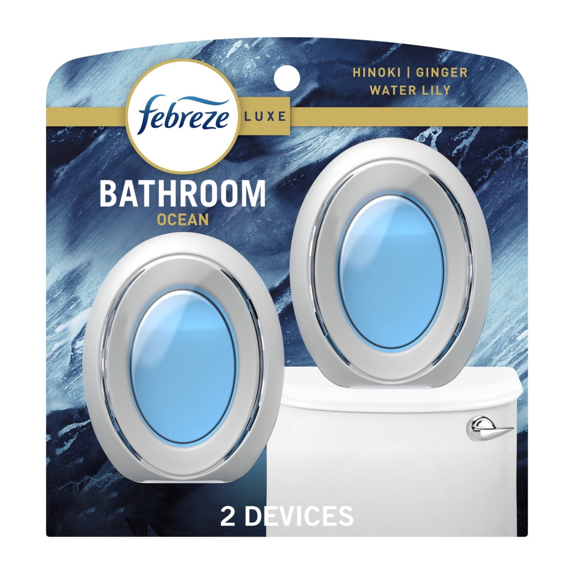 Febreze Bath Air Freshener - Odor-Fighting Ocean Scent, 2 Count