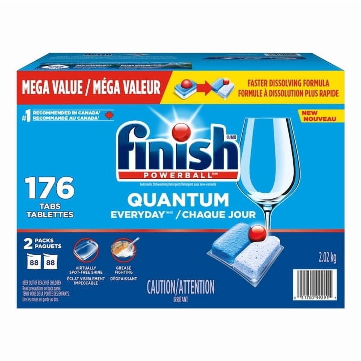 Finish Powerball Quantum Everyday Dishwasher Detergent Tablets - Mega Value Pack - 176 Count, 2.02 kg