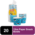 Glad Kids Sharks Paper Snack Bowls No Lid 12oz 20 Count