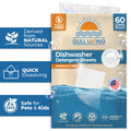 Gull living Eco-Friendly Dishwasher Detergent Sheets - Natural Dishwashing Detergent - Plant Based Dishwasher Soap Sheets - Unscented & Plastic Free Travel Size 60 Loads with Sustainable Packaging