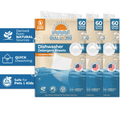 Gull living Eco-Friendly Dishwasher Detergent Sheets - Natural Dishwashing Detergent - Plant Based Dishwasher Soap Sheets - Unscented & Plastic Free Travel Size 180 Loads with Sustainable Packaging